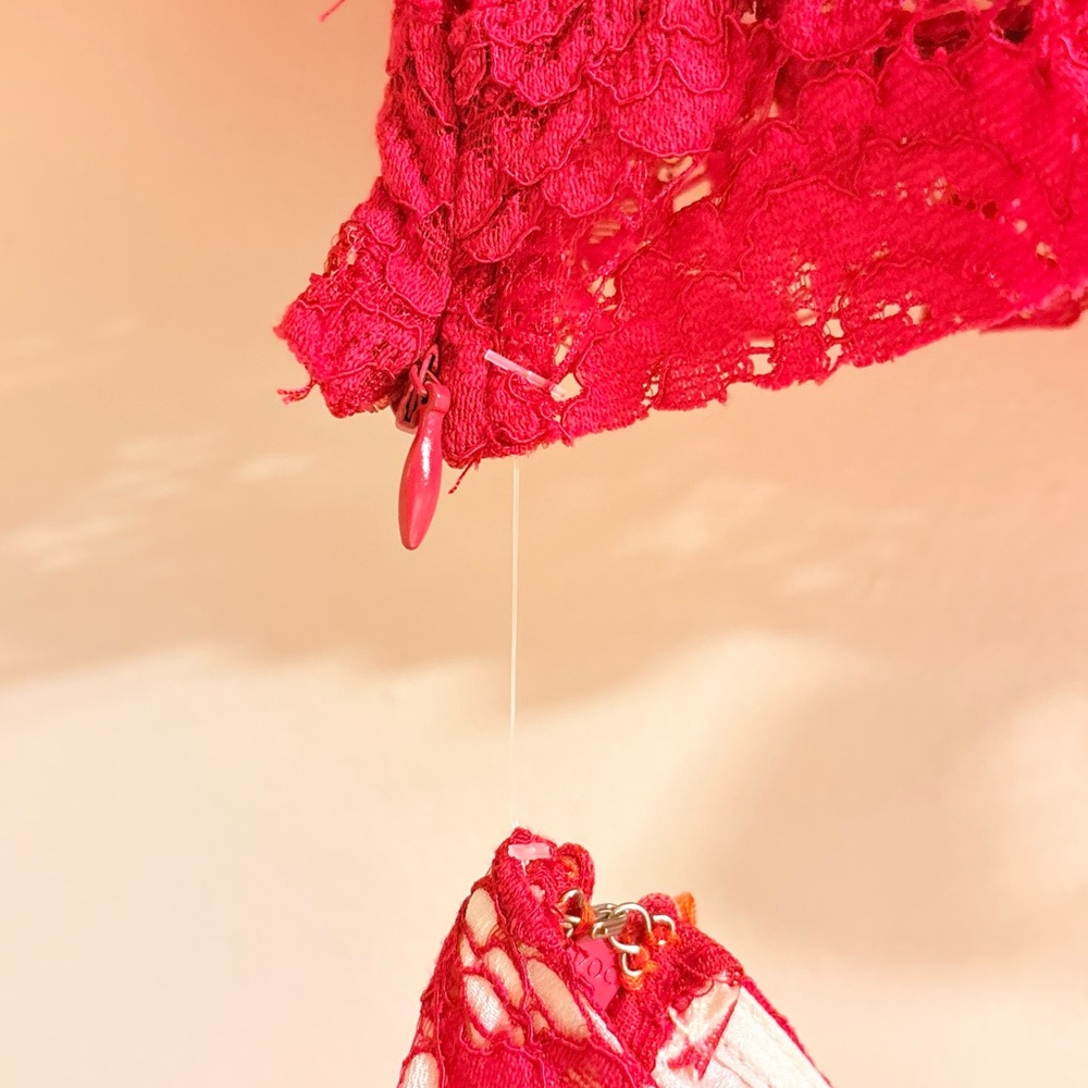 Rampage Red Lace Top & Skirt Set - Picture 6 of 7